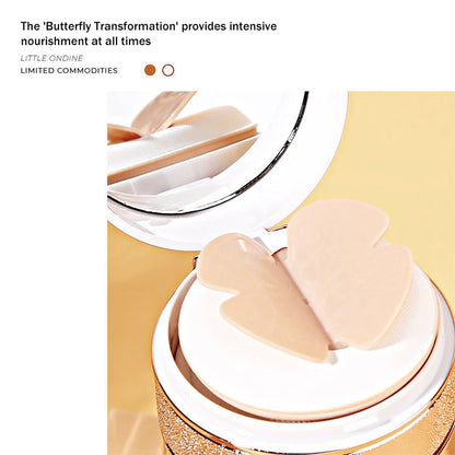 BB Cream Air Cushion com Puff de Pó em Forma de Borboleta - Hidratante, Base, Corretivo, Clareamento, Controle de Oleosidade, Maquiagem à Prova d'Água