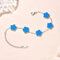 Pulseiras Femininas Lucky Clover, Flores Dupla Face, Joias de Presente, Pulseira de Aço Inoxidável, Pulseiras Banho de Ouro para Homens