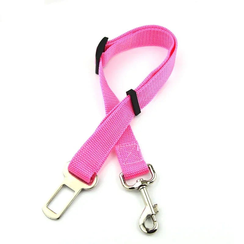 Cinto de Segurança Ajustável para Carro - Cinto de Assento para Pet, Cadeado de Segurança para Cães e Gatos, Arnês e Guia de Tração para Veículos
