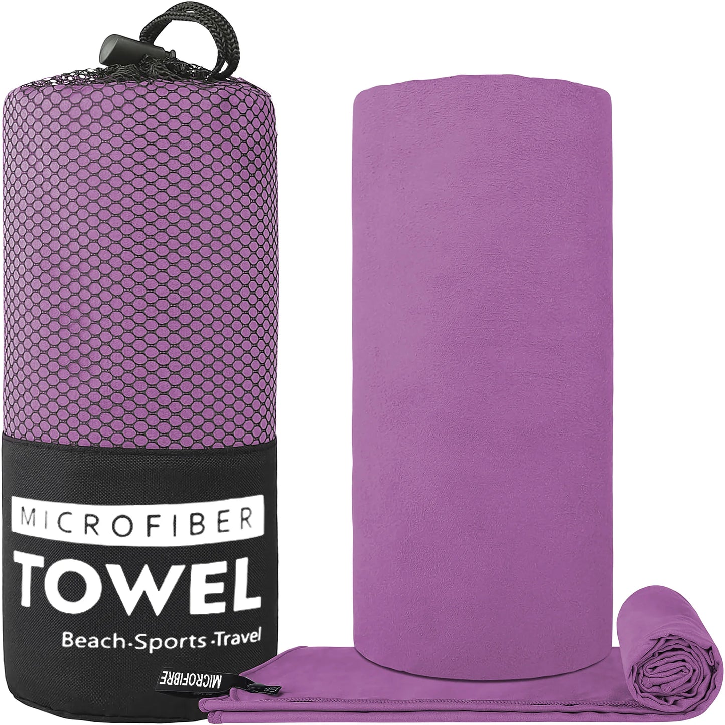 Toalha de Viagem Microfibra, Secagem Rápida, Compacta e Super Absorvente - Ideal para Praia, Academia, Piscina, Banho e Yoga