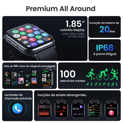 HAYLOU Watch 2 Pro (LS02 Pro) Relógio inteligente 1,85 '' HD Display SpO2 Monitor de frequência cardíaca 100 modos de treino Smartwatch para homens mulheres