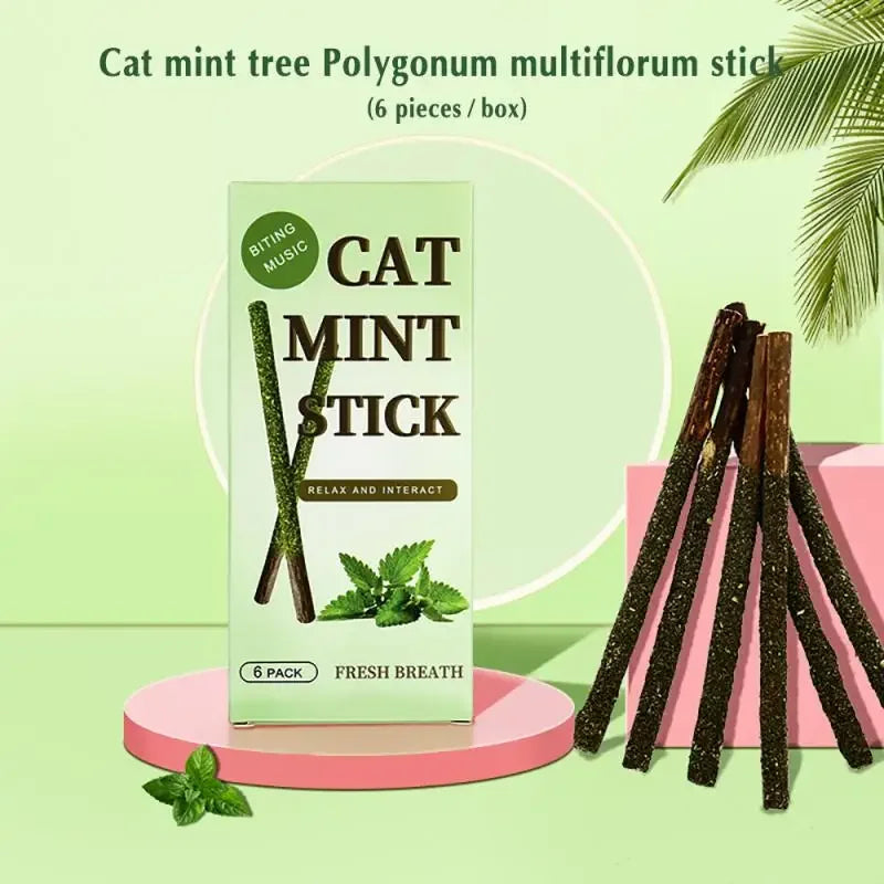 6 Peças de Bastões Naturais de Matatabi para Gatos – Vara de Hortelã Silvervine para Limpeza Dental e Brincadeiras