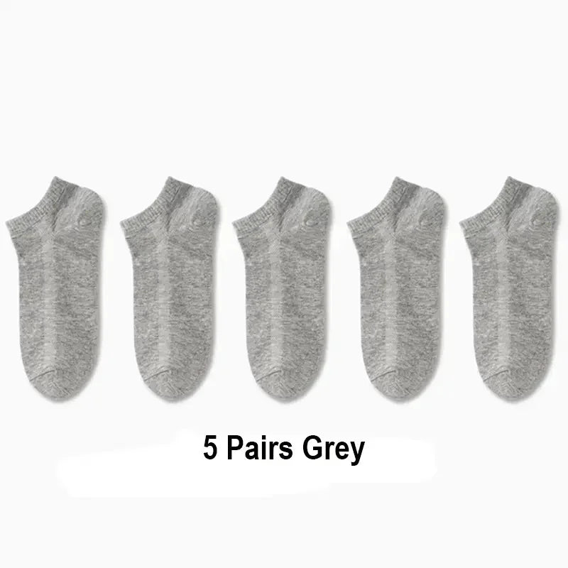 Pares de Meias Casuais Unissex, Cor Lisa, Meias Curtas Respirável, Confortáveis, Antiodor e Absorventes de Suor para Homens e Mulheres