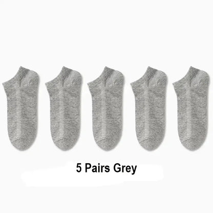 Pares de Meias Casuais Unissex, Cor Lisa, Meias Curtas Respirável, Confortáveis, Antiodor e Absorventes de Suor para Homens e Mulheres