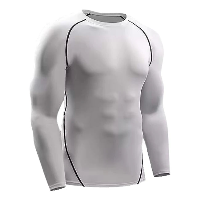 Camiseta de Manga Longa de Compressão Masculina, Camiseta Elástica de Treinamento, Camiseta de Ginástica Fitness, Legging para Treino, Camisa Esportiva Masculina, Camiseta de Corrida Atleta