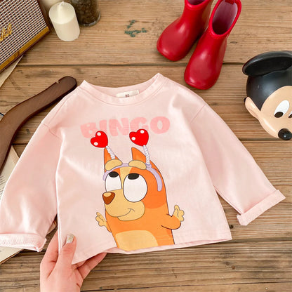 Camiseta Disney Infantil de Manga Longa - Estampa Cartoon para Meninas