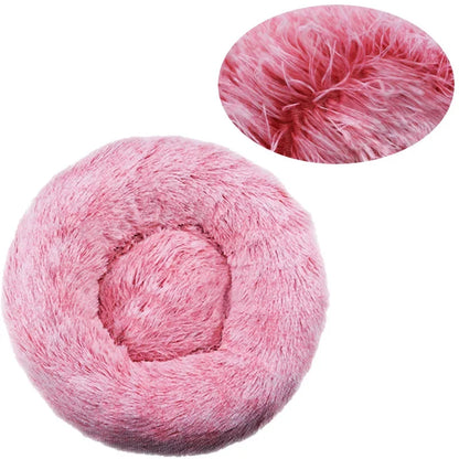 Cama Redonda para Pet 40-90cm – Cama Super Macia para Cães Grandes e Gatos, Casa para Cães de Médio Porte, Cama Aquecida de Pelúcia Longa para Inverno