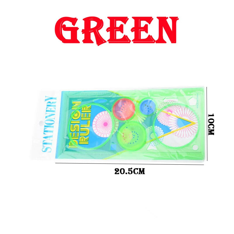 Conjunto de Estênceis de Desenho Geométrico Spirograph - Template de Pintura para Artesanato Criativo e Educacional para Crianças
