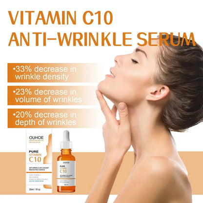 Sérum Facial de Vitamina C | Remover Rugas e Firmar a Pele | Anti-Envelhecimento e Clareador de Pele