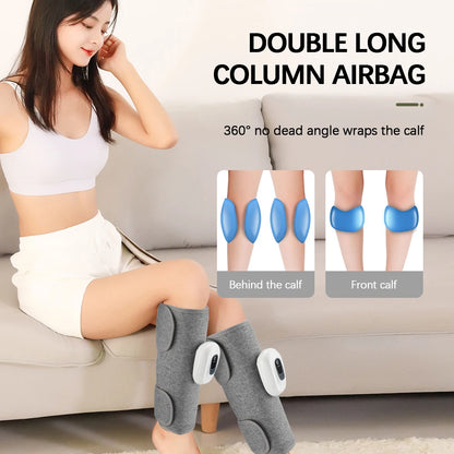 Massageador Elétrico 360° de Pressão de Ar para Panturrilhas, Massagem Sem Fio para Pernas, 3 Modos de Compressão com Bolsa de Ar, Relaxamento dos Músculos das Pernas e Pés, Circulação Sanguínea.