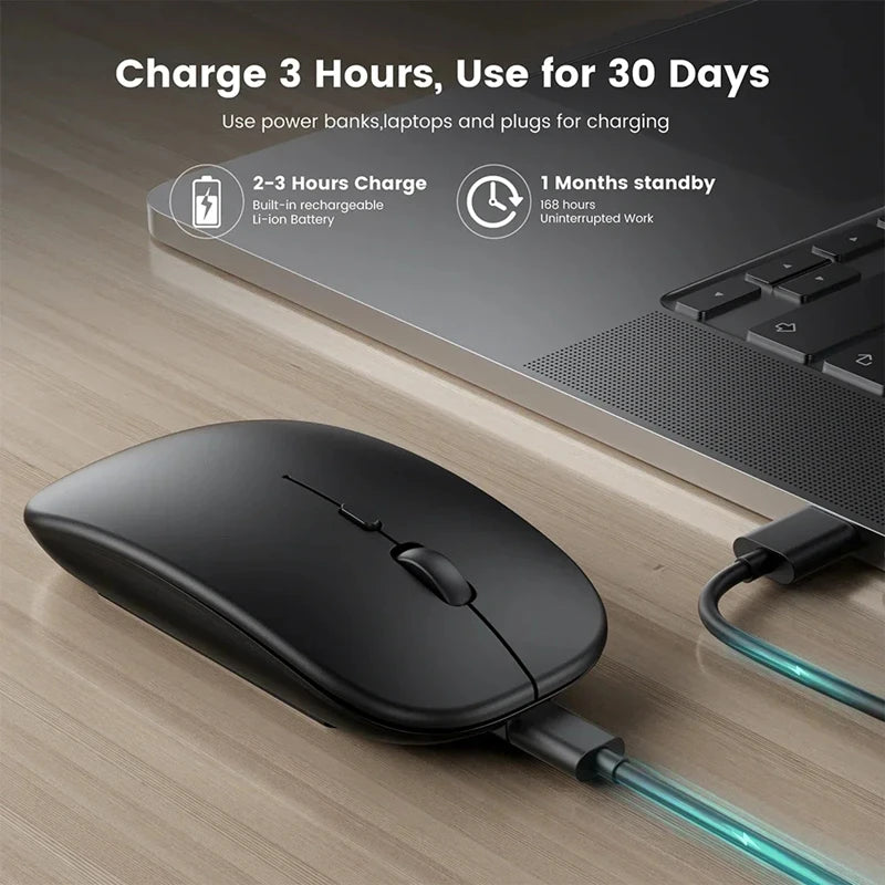 Mouse Bluetooth Xiaomi 2.4GHz - Sem Fio, Recarregável e Silencioso com Ajuste de DPI