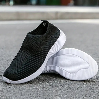 Tênis Feminino de Cor Sólida | Mesh Respirável e Trançado | Leve e Confortável | Para Caminhada, Corrida e Atividades ao Ar Livre