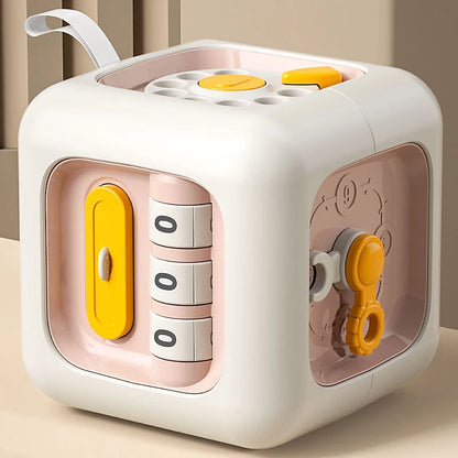 6 em 1 Brinquedo Educativo Montessori - Quadro Sensorial para Bebê, Caixa com Gaveta, Fidget e Habilidades de Prática para Meninas e Meninos
