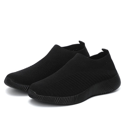 Tênis Feminino de Cor Sólida | Mesh Respirável e Trançado | Leve e Confortável | Para Caminhada, Corrida e Atividades ao Ar Livre