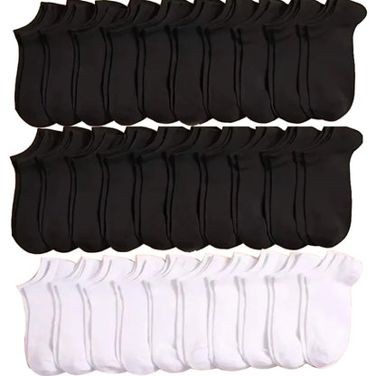 Pares de Meias Casuais Unissex, Cor Lisa, Meias Curtas Respirável, Confortáveis, Antiodor e Absorventes de Suor para Homens e Mulheres