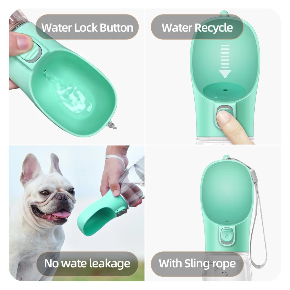 Garrafa de Água para Cachorros, Gato, Bebedouro Portátil, Sem Vazamento, Container para Bebida de Cães e Filhotes, Ideal para Viagens e Atividades ao Ar Livre, para Pug, Chihuahua, Labrador