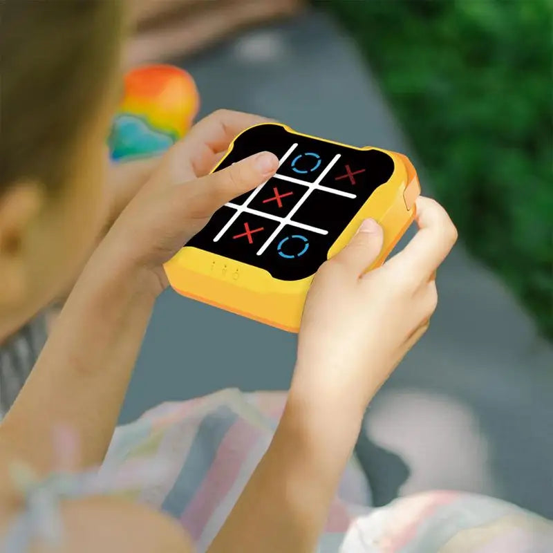 Jogo Eletrônico Multifuncional Tic-Tac-Toe - Jogo de Tabuleiro, Quebra-Cabeça Montessori, Jogo de Xadrez Portátil para Adultos e Crianças
