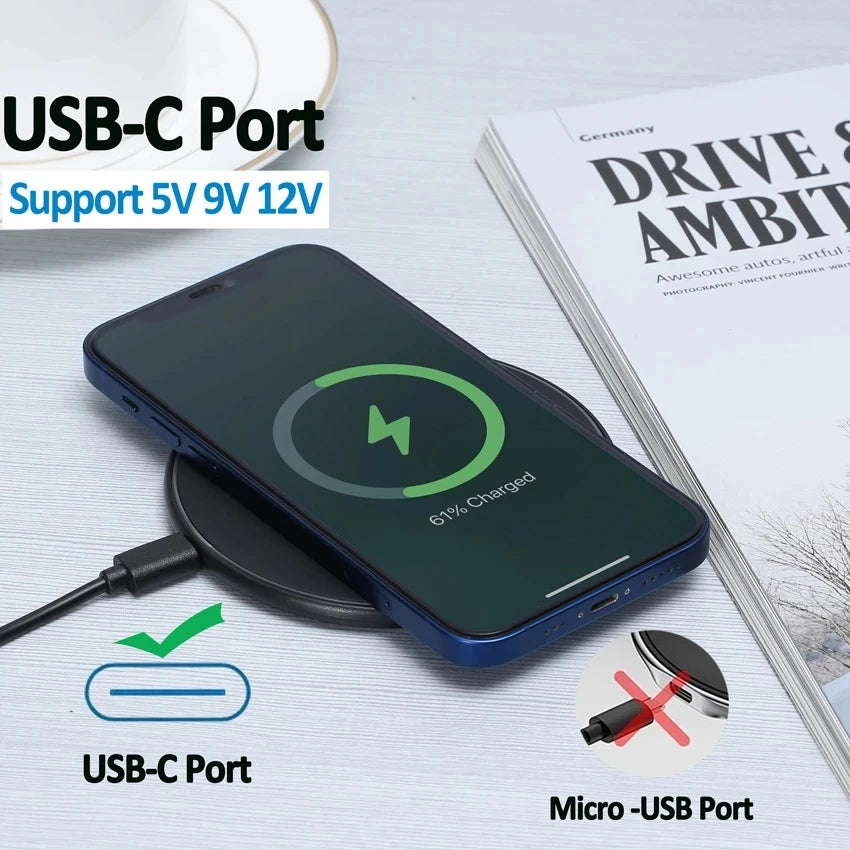 Carregador Sem Fio 200W para iPhone 14/13/16/15 Pro XS Max Mini X XR, Carregamento Rápido por Indução para Samsung, Xiaomi e Huawei
