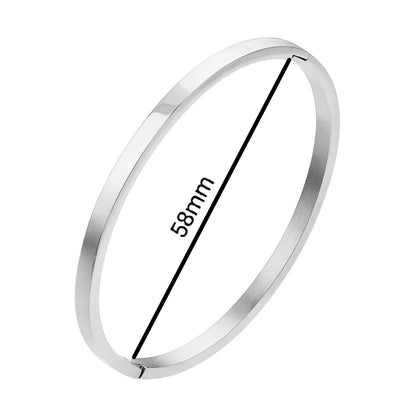 Waterproof Stainless Steel Oval Smooth Bracelet Bangle Women Minimalist 18k Gold Color Charm Jewelry Gifts Wholesale