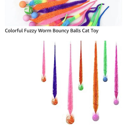 Brinquedo Interativo para Gato - Bola Colorida Saltitante de Tecido com Tema de Lagarta