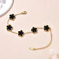 Pulseiras Femininas Lucky Clover, Flores Dupla Face, Joias de Presente, Pulseira de Aço Inoxidável, Pulseiras Banho de Ouro para Homens
