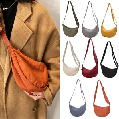 Bolsa Casual de Nylon Hobo Crossbody para Mulheres - Bolsa de Ombro Designer Grande Capacidade, Tote, Bolsa de Viagem, Shopper e Bolsa Feminina 2024
