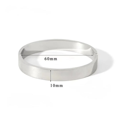 Waterproof Stainless Steel Oval Smooth Bracelet Bangle Women Minimalist 18k Gold Color Charm Jewelry Gifts Wholesale