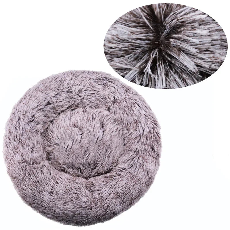 Cama Redonda para Pet 40-90cm – Cama Super Macia para Cães Grandes e Gatos, Casa para Cães de Médio Porte, Cama Aquecida de Pelúcia Longa para Inverno