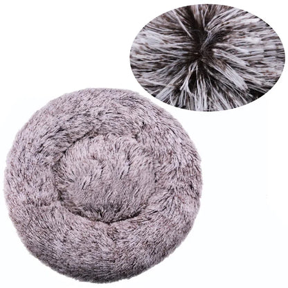 Cama Redonda para Pet 40-90cm – Cama Super Macia para Cães Grandes e Gatos, Casa para Cães de Médio Porte, Cama Aquecida de Pelúcia Longa para Inverno