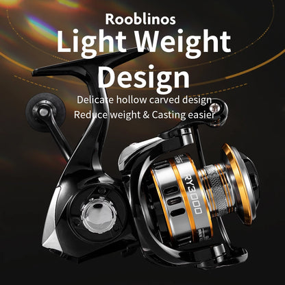 Carretel de Pesca Spinning ROOBLINOS RY - Para Água Salgada e Doce
