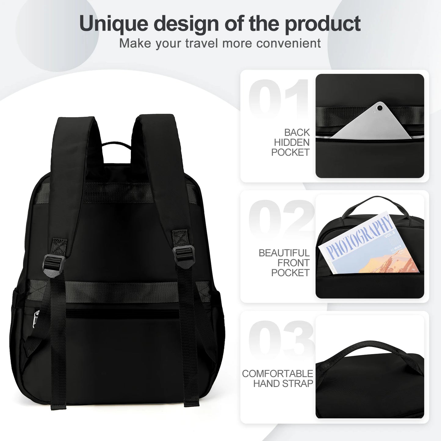 Mochila Ryanair 40x20x25 Bagagem de Mão, Mochila de Viagem para Easyjet 45x36x20, Mochila para Laptop para Mulheres/Homens