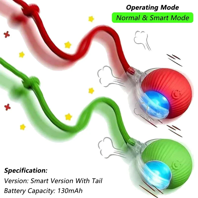 Brinquedo Interativo para Gatos - Bola Automática com Cauda, Recarga USB, Brinquedo Inteligente para Estímulo e Diversão do Pet