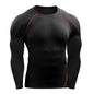 Camiseta de Manga Longa de Compressão Masculina, Camiseta Elástica de Treinamento, Camiseta de Ginástica Fitness, Legging para Treino, Camisa Esportiva Masculina, Camiseta de Corrida Atleta