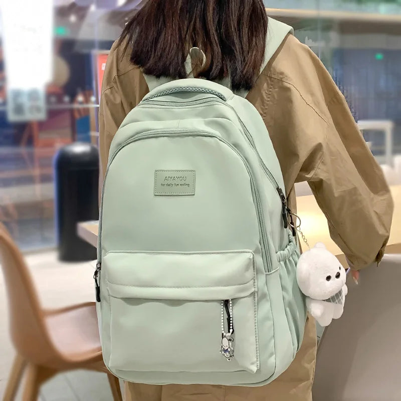 Nova Mochila Feminina de Moda com Alta Capacidade e Impermeável - Mochila Escolar para Meninas, Moderna, para Laptop, Bolsa de Viagem para Garotas, Mochila de Livro Fofa