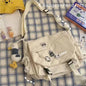 Bolsa de Ombro de Nylon para Mulheres, Grande Capacidade, Estilo Retrô, Tipo Carteiro, Bolsa Transversal