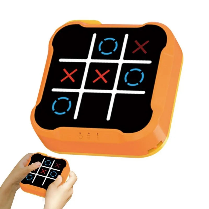 Jogo Eletrônico Multifuncional Tic-Tac-Toe - Jogo de Tabuleiro, Quebra-Cabeça Montessori, Jogo de Xadrez Portátil para Adultos e Crianças