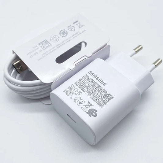Carregador Super Rápido Samsung 25W USB Tipo C – Adaptador para Galaxy S24, S23, S20, S21, S22 Plus, A54, A34, Z Flip, Z Fold 5 e 6