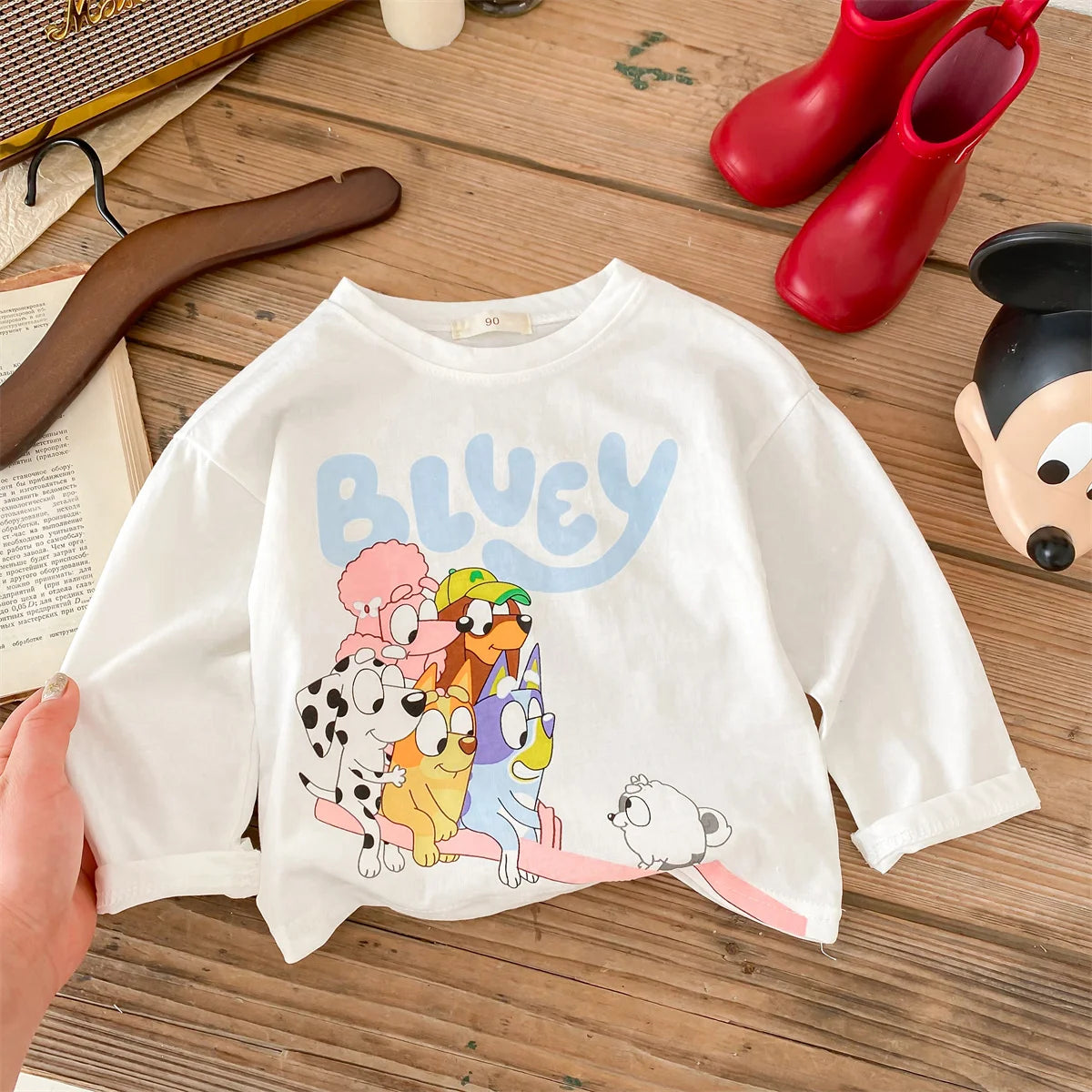 Camiseta Disney Infantil de Manga Longa - Estampa Cartoon para Meninas