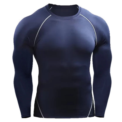Camiseta de Manga Longa de Compressão Masculina, Camiseta Elástica de Treinamento, Camiseta de Ginástica Fitness, Legging para Treino, Camisa Esportiva Masculina, Camiseta de Corrida Atleta