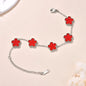 Pulseiras Femininas Lucky Clover, Flores Dupla Face, Joias de Presente, Pulseira de Aço Inoxidável, Pulseiras Banho de Ouro para Homens