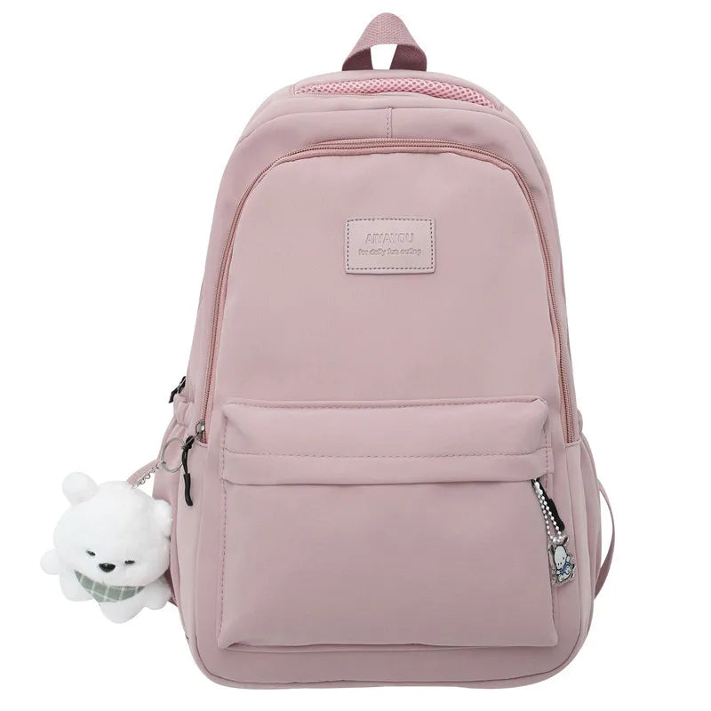 Nova Mochila Feminina de Moda com Alta Capacidade e Impermeável - Mochila Escolar para Meninas, Moderna, para Laptop, Bolsa de Viagem para Garotas, Mochila de Livro Fofa