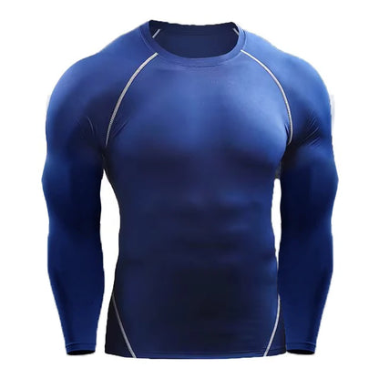 Camiseta de Manga Longa de Compressão Masculina, Camiseta Elástica de Treinamento, Camiseta de Ginástica Fitness, Legging para Treino, Camisa Esportiva Masculina, Camiseta de Corrida Atleta