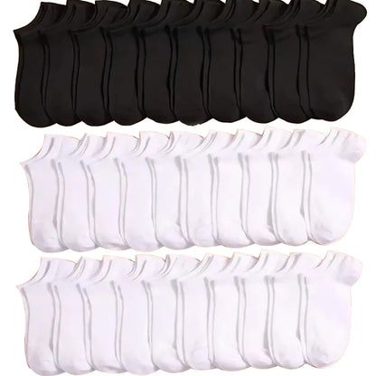 Pares de Meias Casuais Unissex, Cor Lisa, Meias Curtas Respirável, Confortáveis, Antiodor e Absorventes de Suor para Homens e Mulheres