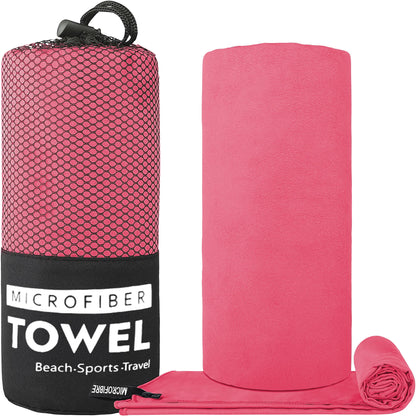 Toalha de Viagem Microfibra, Secagem Rápida, Compacta e Super Absorvente - Ideal para Praia, Academia, Piscina, Banho e Yoga