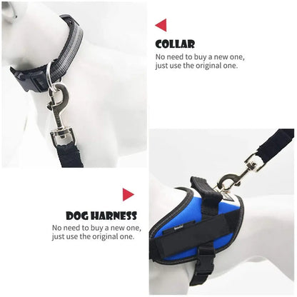 Cinto de Segurança Ajustável para Carro - Cinto de Assento para Pet, Cadeado de Segurança para Cães e Gatos, Arnês e Guia de Tração para Veículos
