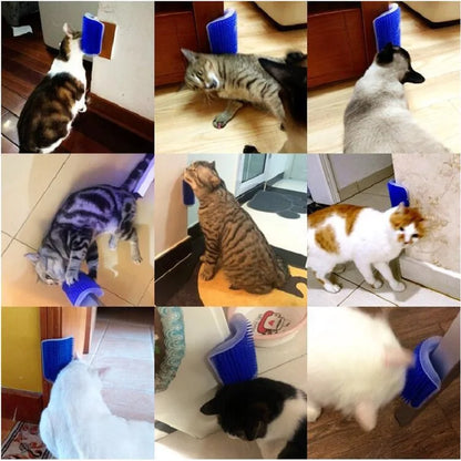 Arranhador e Massageador para Gatos - Escova de Cuidados, Remoção de Pelos e Escovação