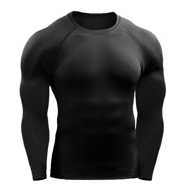 Camiseta de Manga Longa de Compressão Masculina, Camiseta Elástica de Treinamento, Camiseta de Ginástica Fitness, Legging para Treino, Camisa Esportiva Masculina, Camiseta de Corrida Atleta