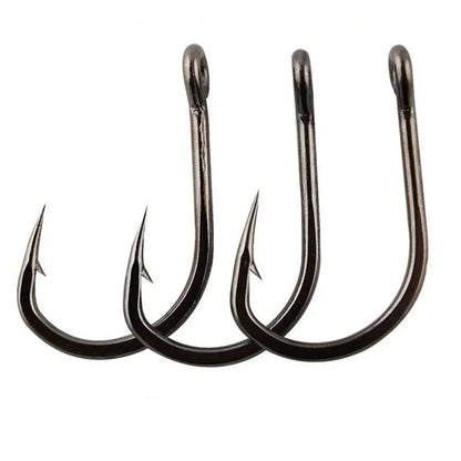 Ganchos de Aço Carbono de Alta Qualidade 100 PCS #3~#12, Ganchos Circulares Prateados para Pesca Esportiva