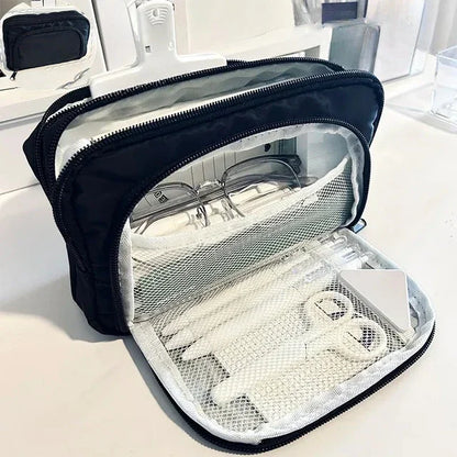 Estojo de Lápis Preto Grande Capacidade à Prova de Sujeira, Estojo Estético para Escola, Organizador de Material Escolar, Estojo de Caneta para Meninos e Meninas, Suprimentos Escolares