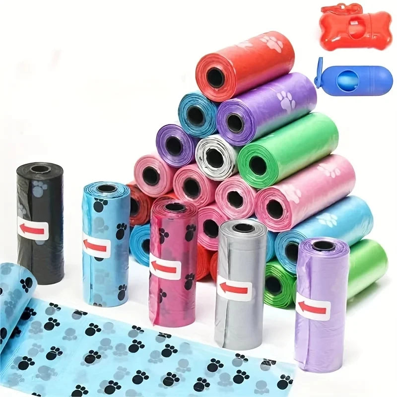 120 Rolos de Sacos para Fezes de Cães, Sacos para Limpeza de Fezes de Cães, Suprimentos para Pets, 15 Sacos/Rolo, Refil de Sacos de Lixo para Animais de Estimação